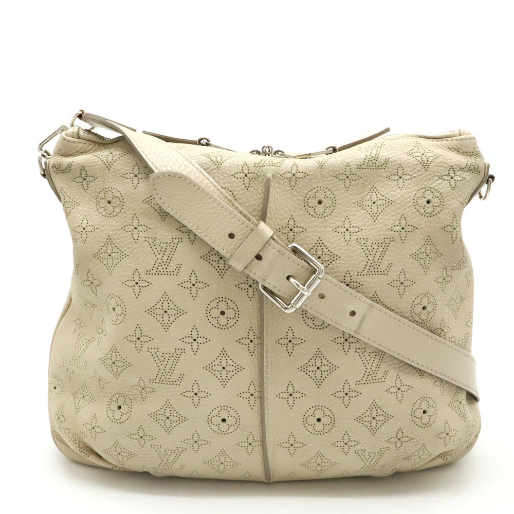 LOUIS VUITTON Mahina Selene Crossbody Bag Blanc White Beige Cream Short Strap